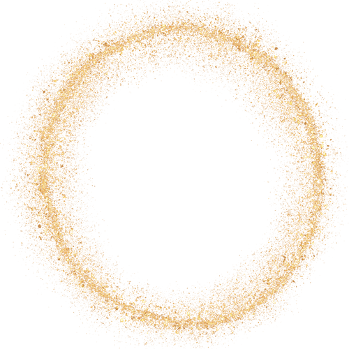 Circle Gold Glitter Cutout